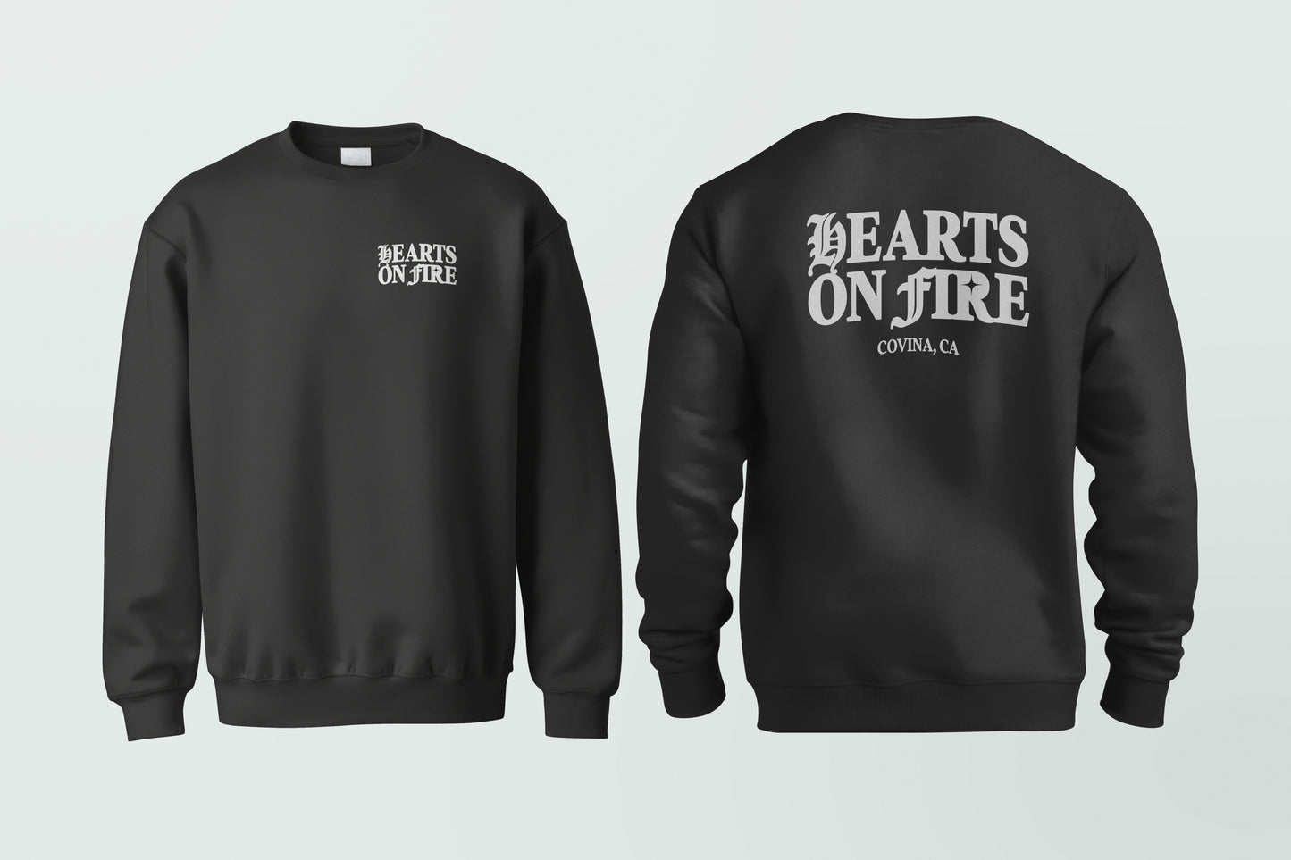 Black “Hearts on Fire” Legacy Crewneck Sweater
